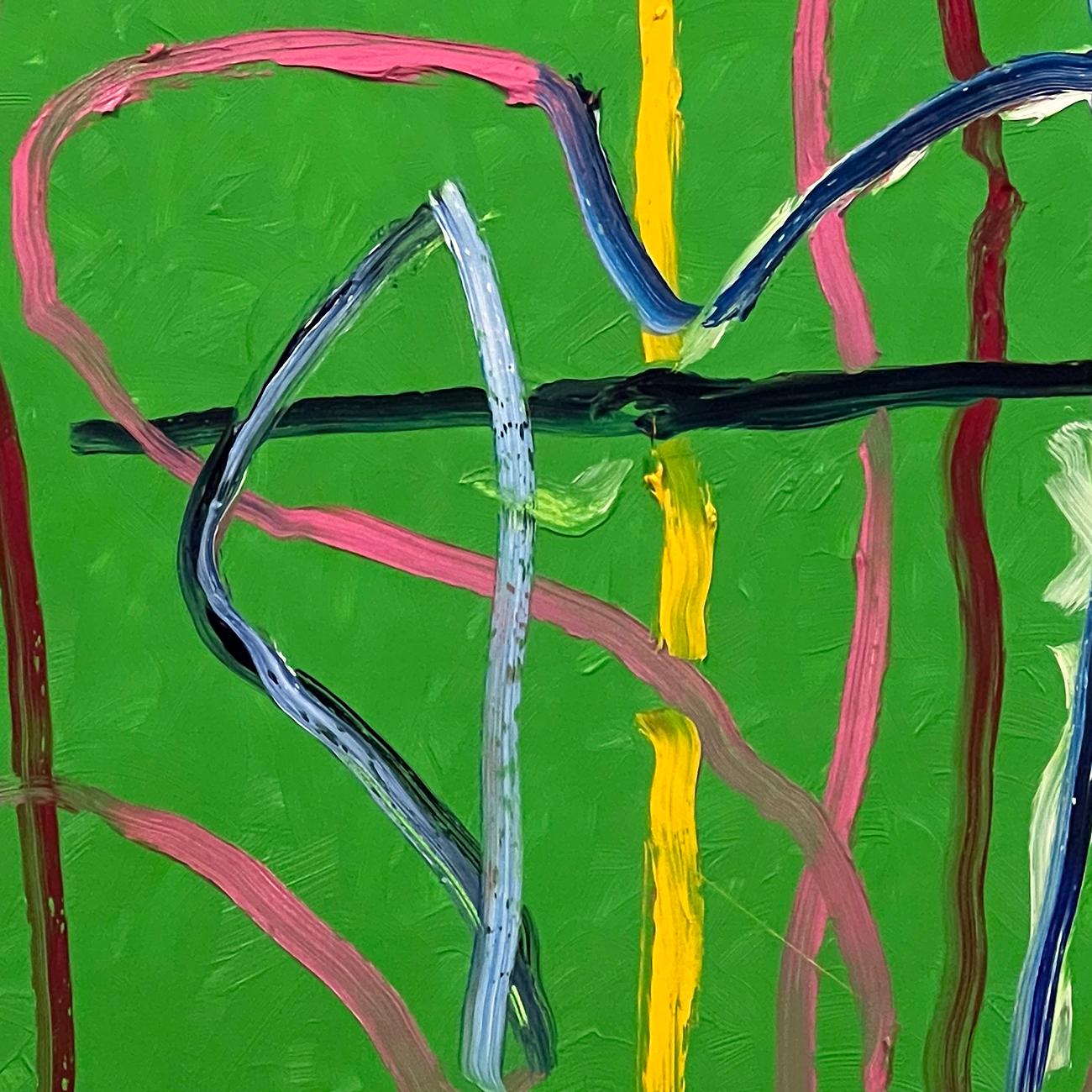 Ville verte (peinture abstraite) - Abstrait Painting par Dana Gordon