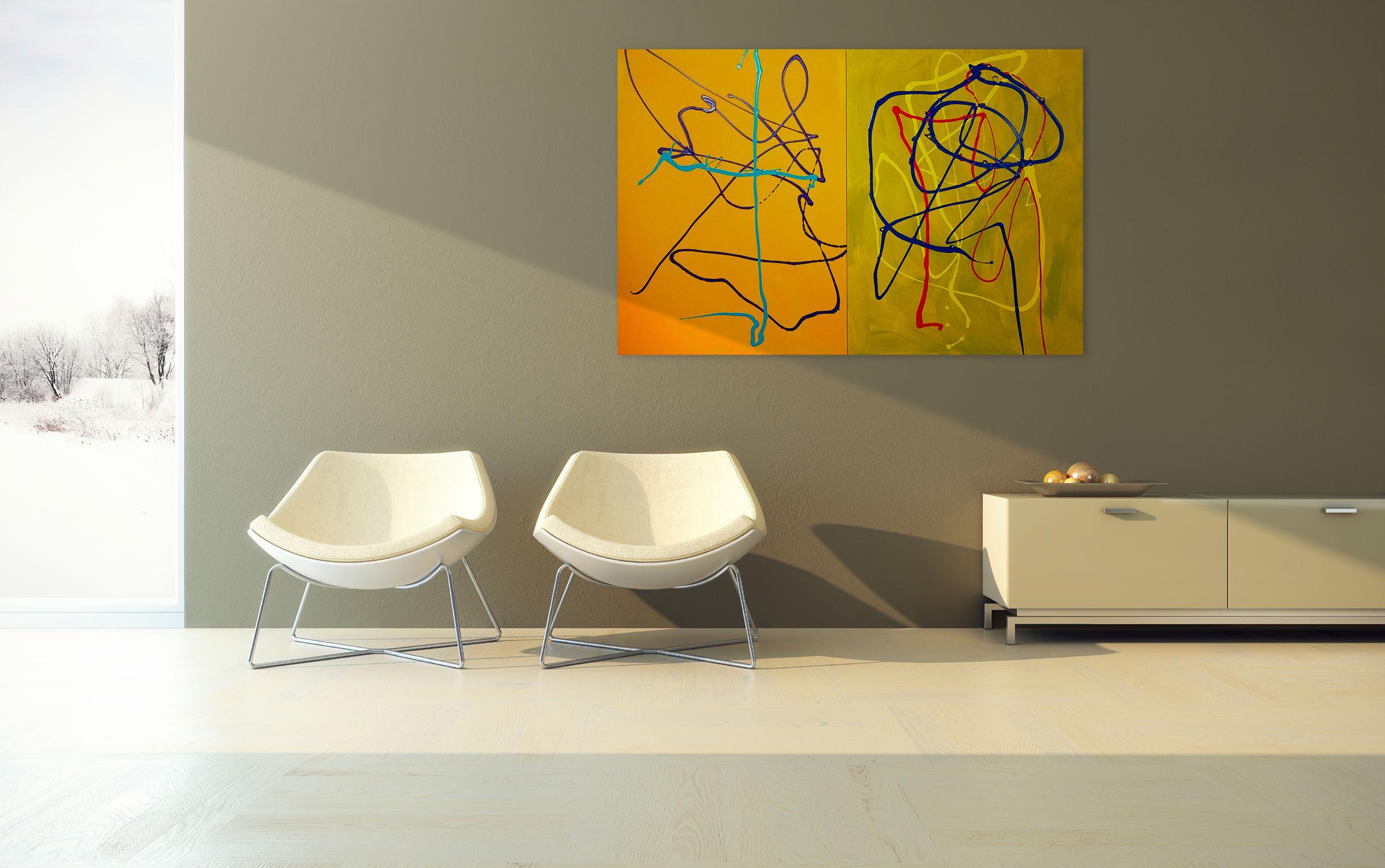 Same Time, Same Place (Abstract painting) - Painting by Dana Gordon