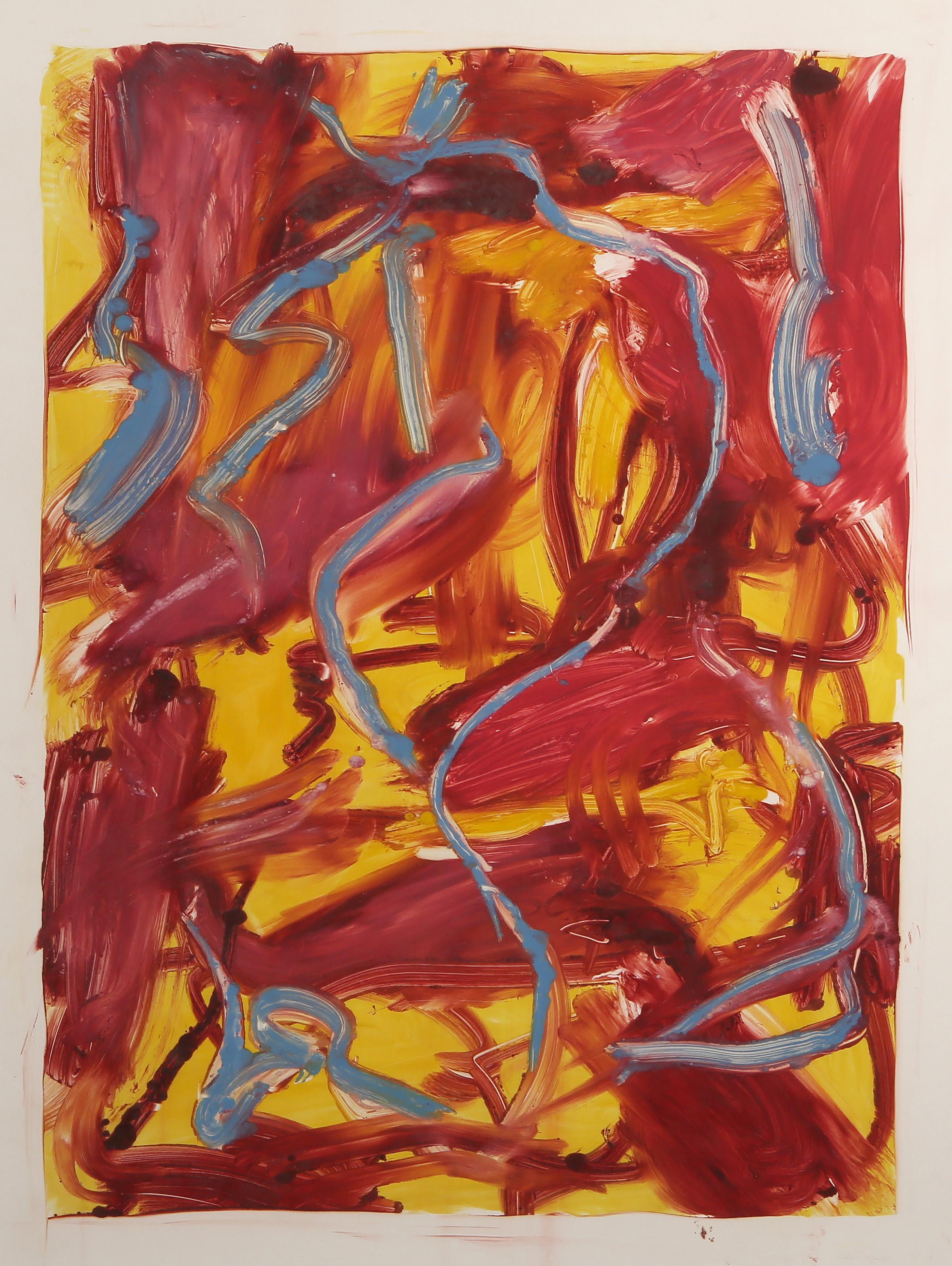 Abstract IV, Monotype expressionniste abstrait de Dana Gordon