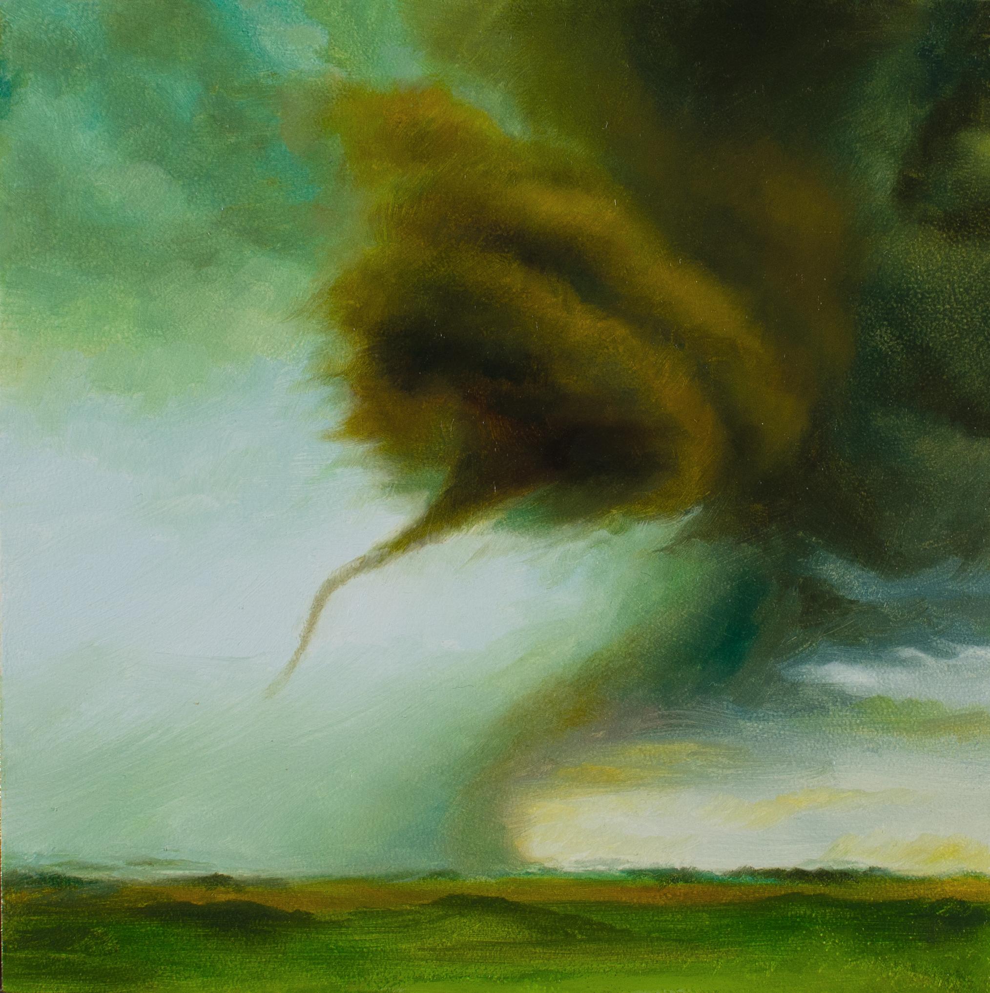 „Funnel II“ von Dana Hawk, Original-Ölgemälde, Tornado