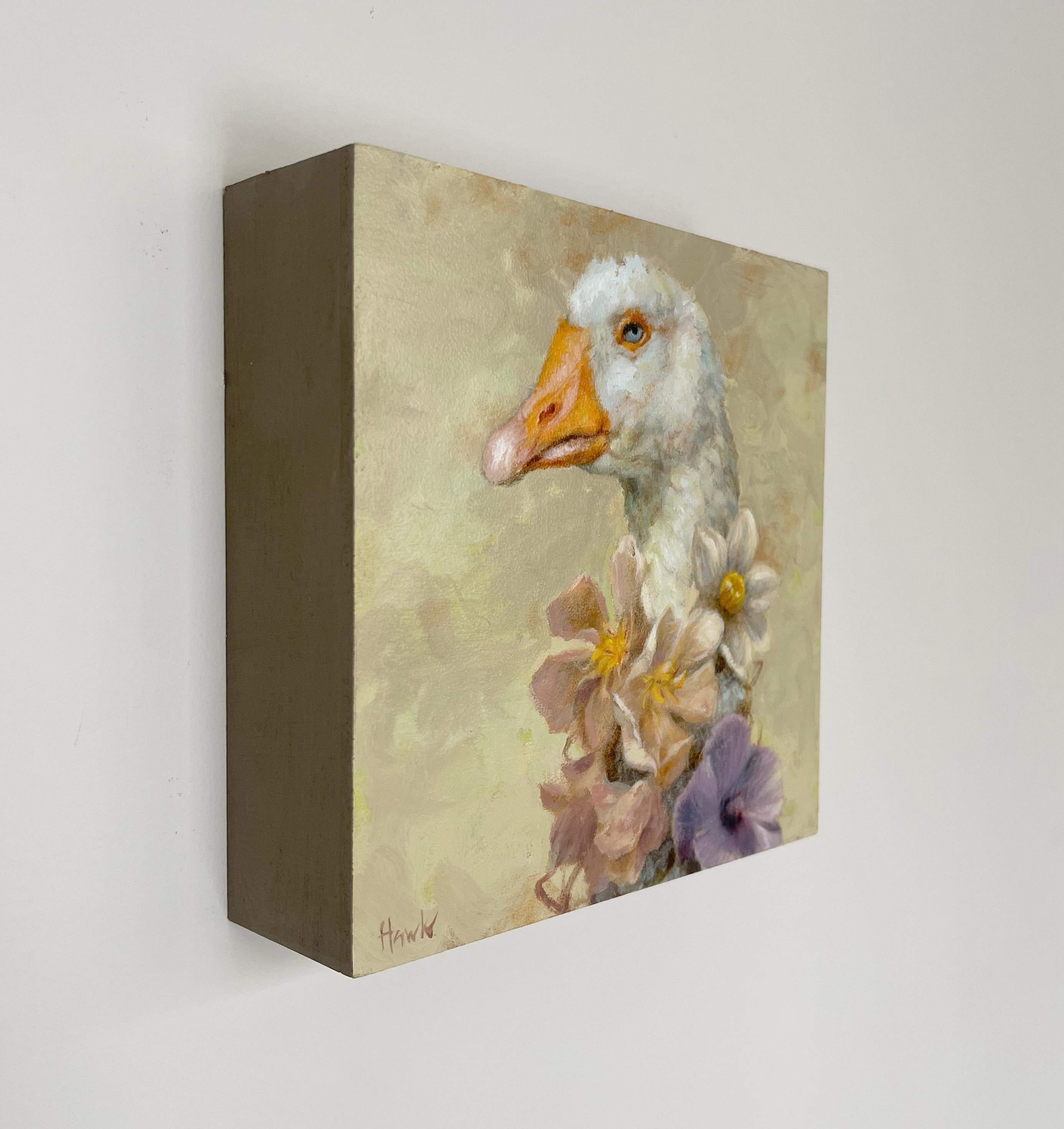 « Oie cuite » de Dana Hawk, oiseau orné de fleurs en vente 1