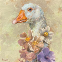 "Garnished Goose" by Dana Hawk, Goose Adorned with Flowers