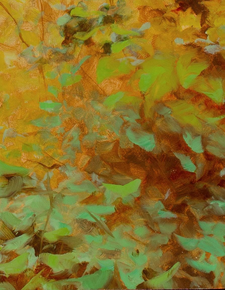 „Mädchen in Grün I“ von Dana Hawk, Original-Ölgemälde, Figur in Landschaft im Angebot 2