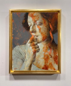 "In and Of a Clown World" by Dana Hawk, Portrait, Original Oil Painting