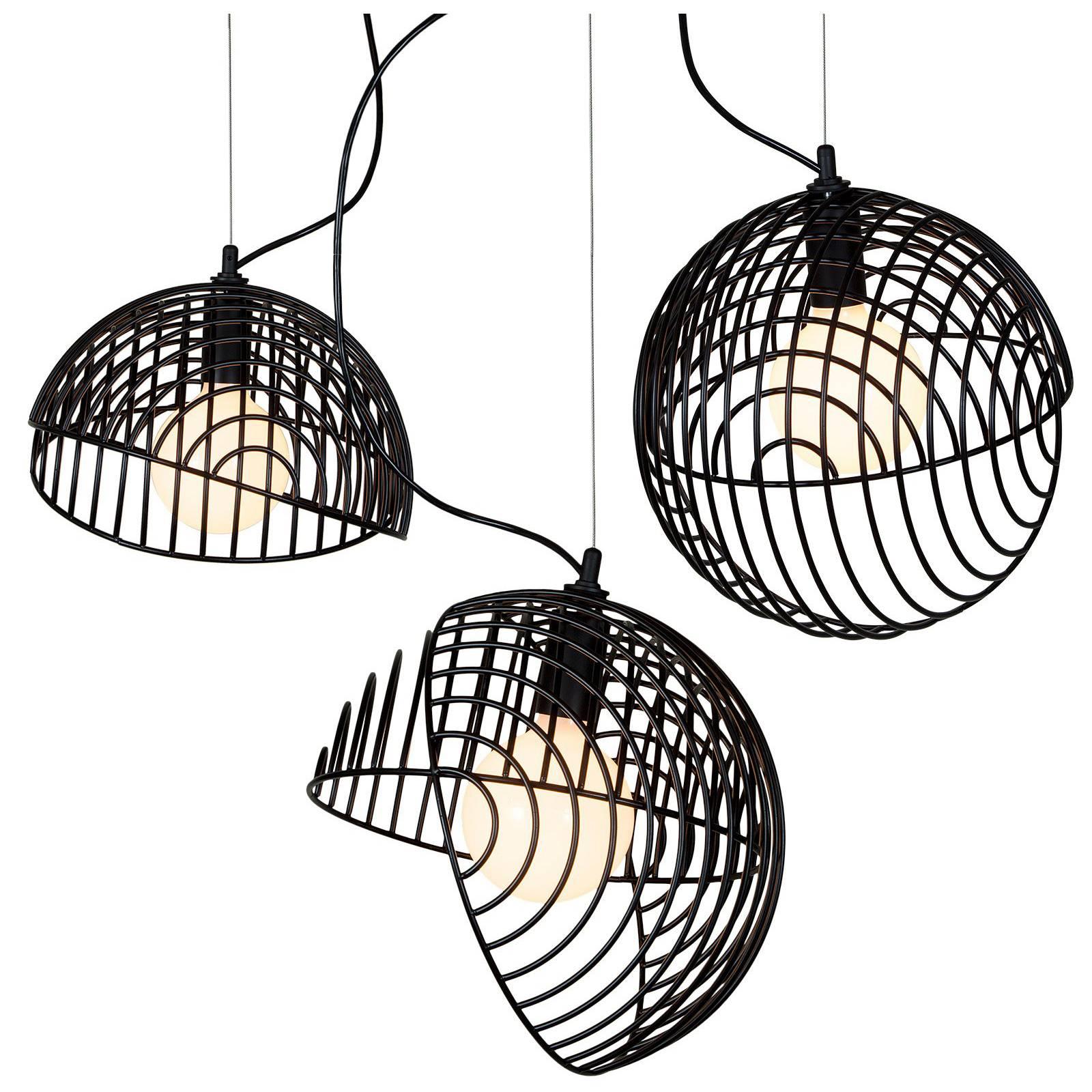Dana Pendant Light, Black, Cluster of Three, from Souda, in Stock For Sale 6
