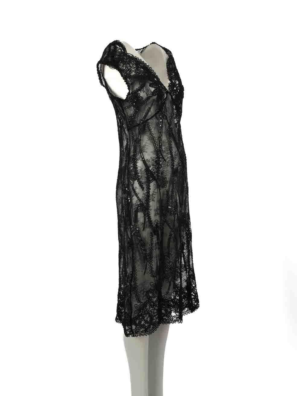 CONDITION is Never worn, with tags. No visible wear to dress is evident on this new Dana Pisarra designer resale item.
 
Details
Black
Synthetic lace
Dress
Midi
See through
Sleeveless
V-neck
Sequin embellished
Floral pattern
 
Made in Italy
