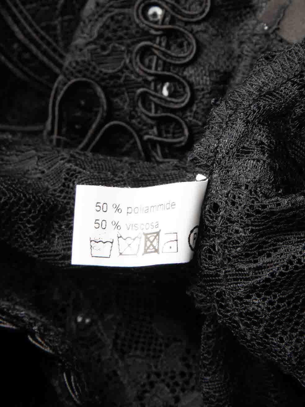 Women's Dana Pisarra Black Lace Embellished Sheer Dress Size S