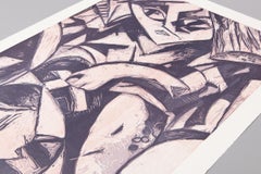 Dana Schutz, Back Surgery in Bed - Woodcut, Contemporary Painter, Signed Print