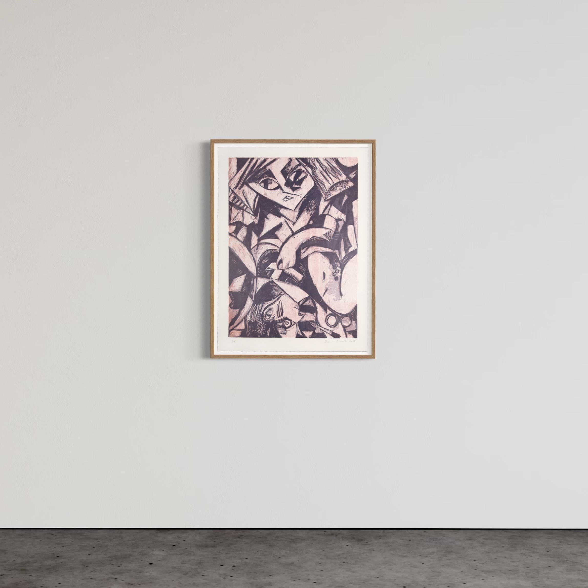 Dana Schutz, Chirurgia alla schiena a letto - xilografia, Pittore contemporaneo, Stampa firmata 5
