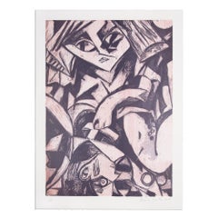 Dana Schutz, Back Surgery in Bed - Woodcut, Contemporary Painter, Signed Print