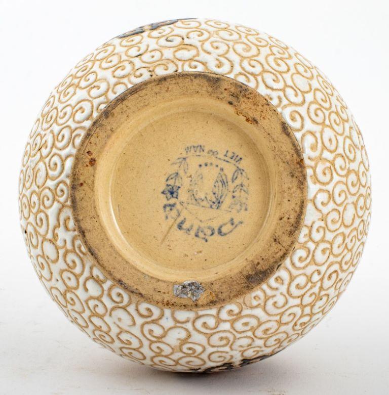 20th Century Dana Vietnamese Pottery Bottle Vase For Sale