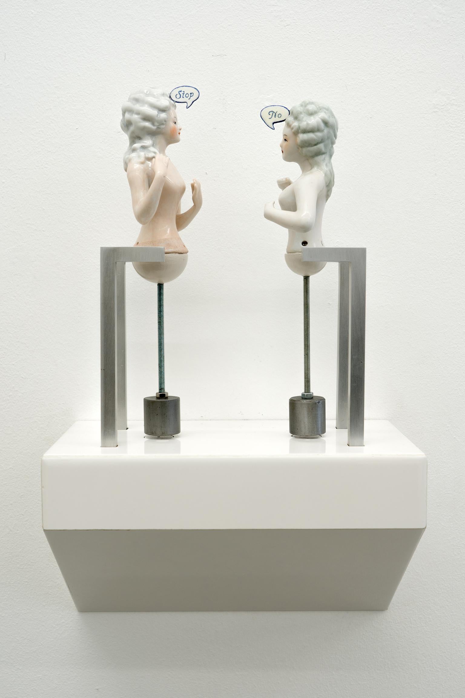 Dana Widawski Figurative Sculpture - Half dolls talk No. 3