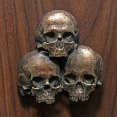 "3 Skulls" (2023) By Dana Younger, Bronze Skull Relief Sculpture