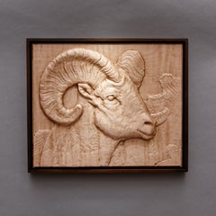 "Bighorn Sheep" Bas-relief Sculpture