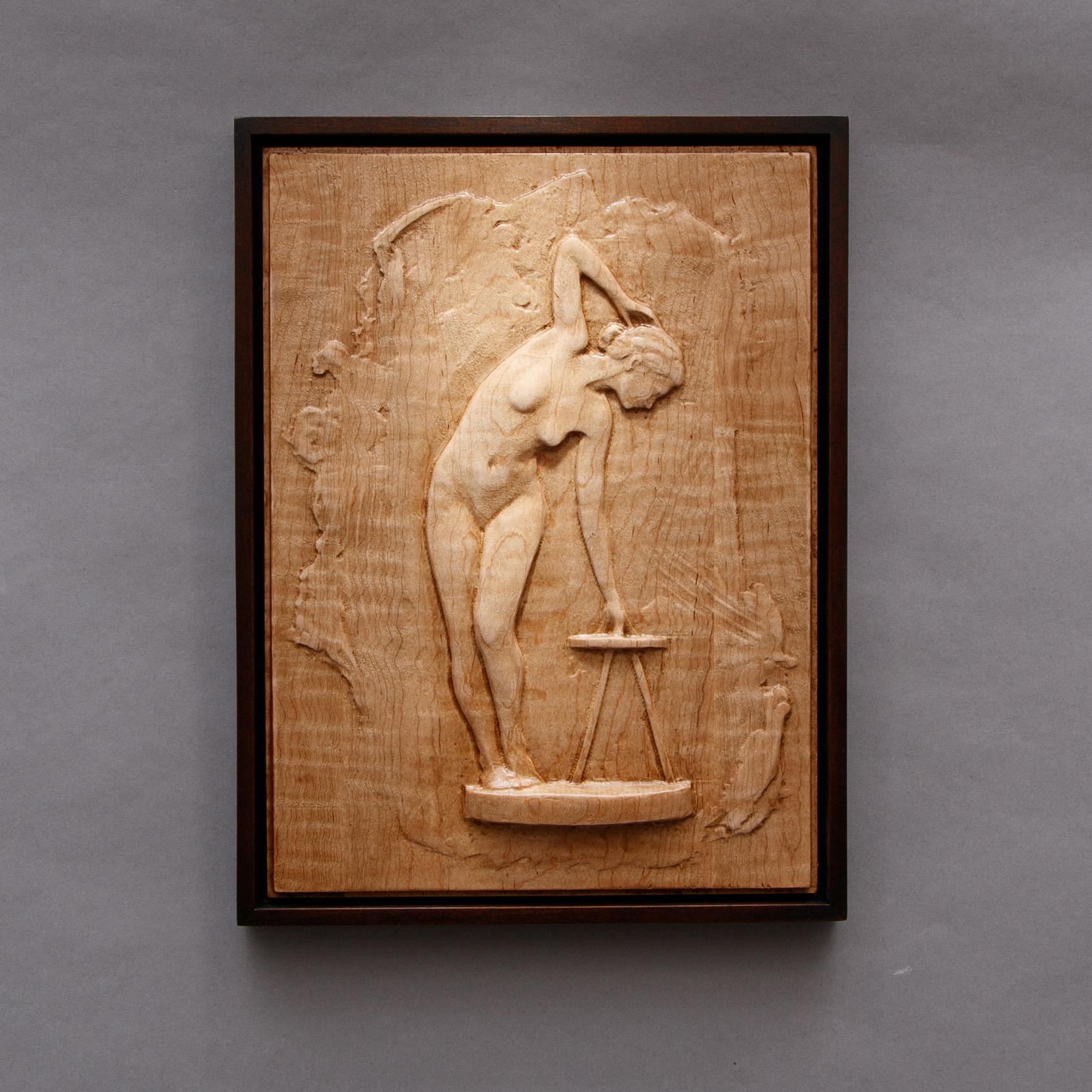 „Leaning Woman“ Basrelief-Skulptur – Sculpture von Dana Younger