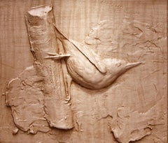 "Nuthatch" Bas-relief Sculpture