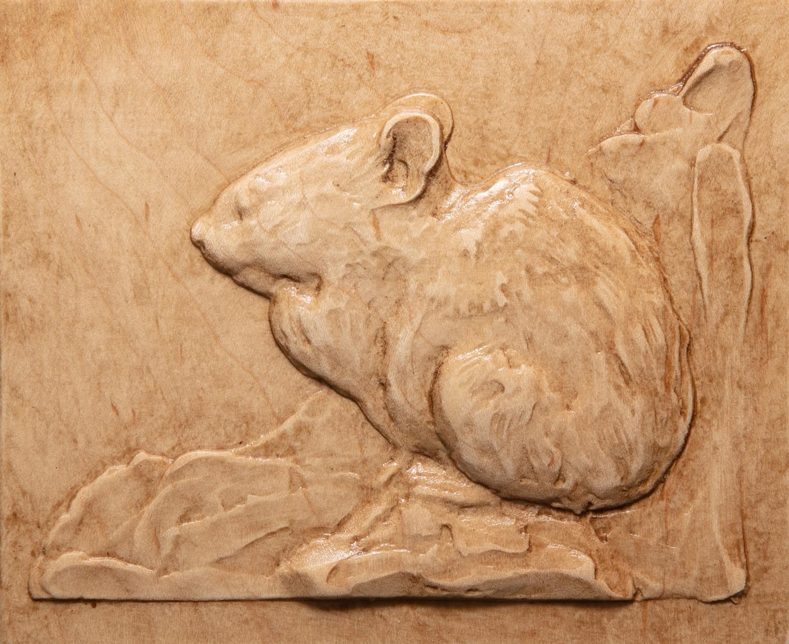 Dana Younger Figurative Sculpture - "Pika" Bas-relief Sculpture