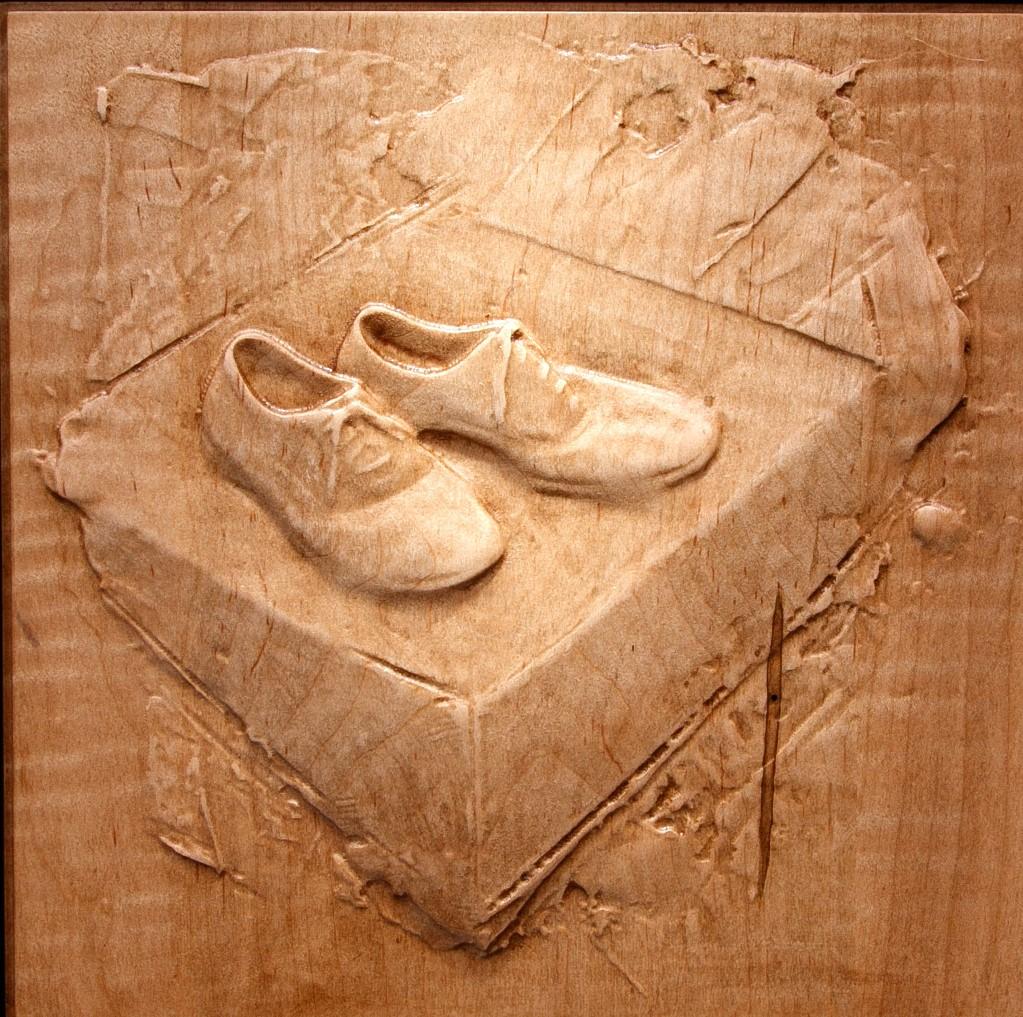 Dana Younger Figurative Sculpture - "Shoes" Bas-relief Sculpture