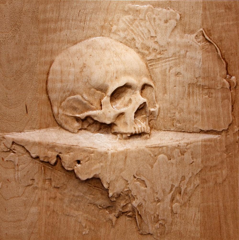 Dana Younger Still-Life Sculpture - "Skull" Bas-relief Sculpture