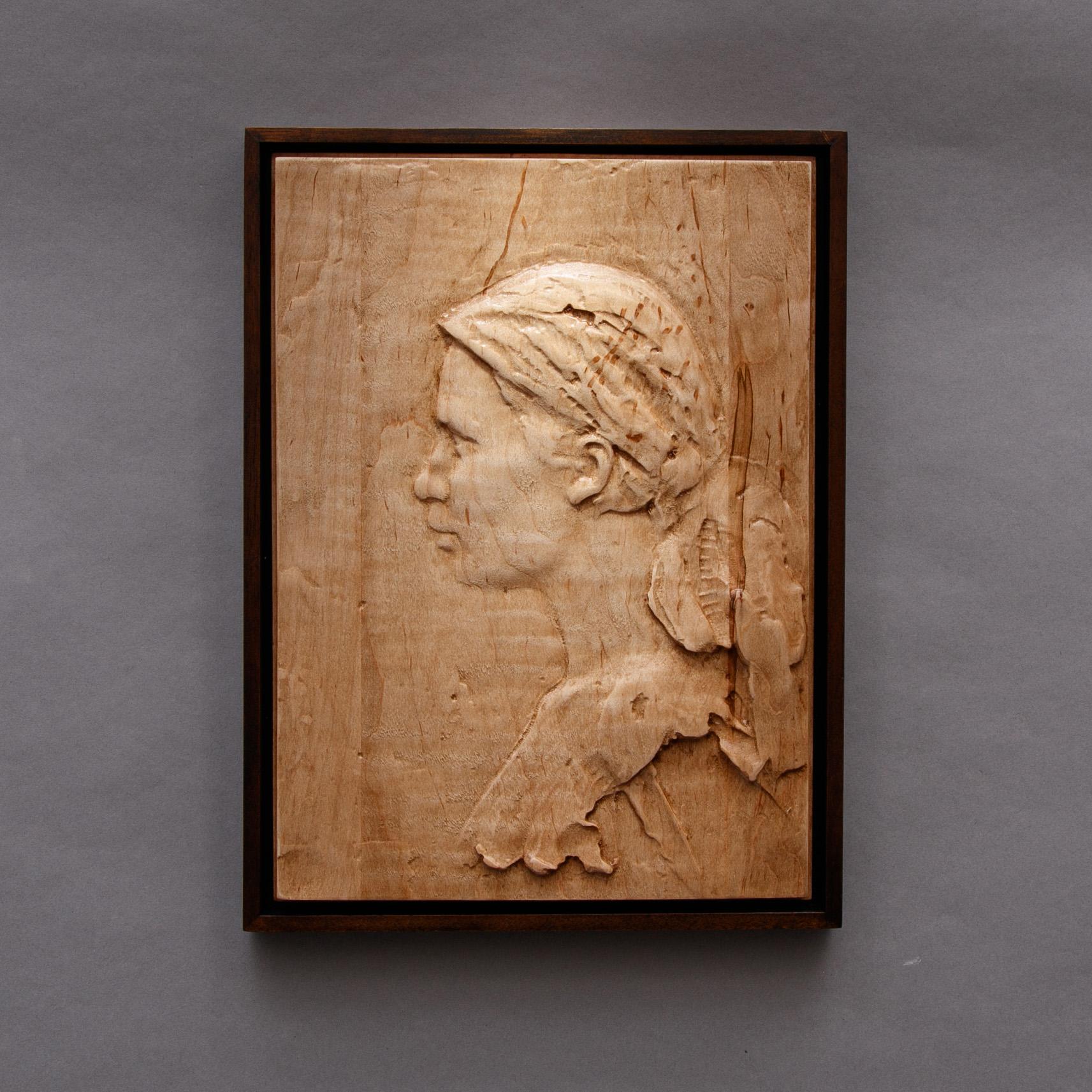 Basrelief-Skulptur „Jugendfrauenporträt“ – Sculpture von Dana Younger