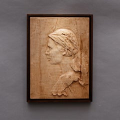 "Young Woman Portrait" Bas-relief Sculpture