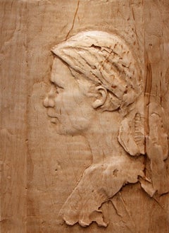"Young Woman Portrait" Bas-relief Sculpture