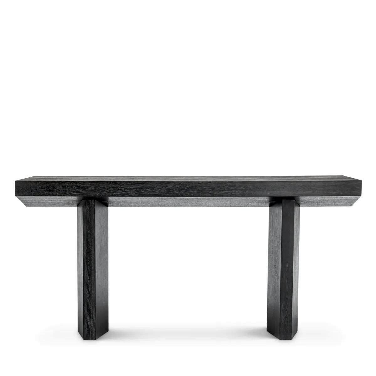 Console Table Danama with structure in wood 
with oak veneer in stained charcoal grey finish. 