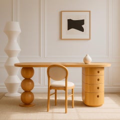 "Dança" Bureau de travail sculptural en Wood Freijó par Gabriela Campos