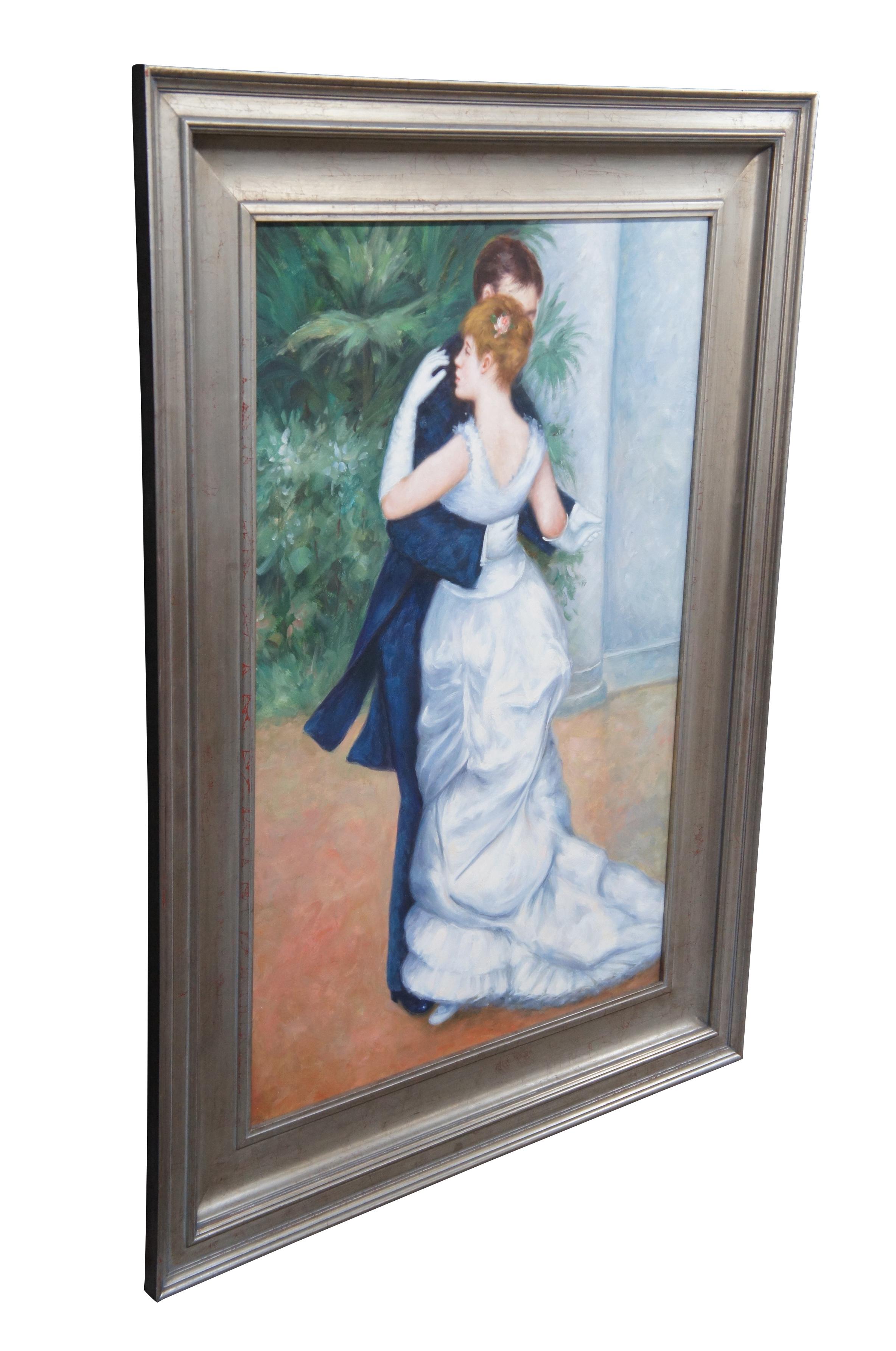 Vintage oil painting on canvas after Pierre Auguste Renoir, titled Dance in the City. 

Dance in the City is a painting created by the French artist Pierre-Auguste Renoir. Completed in 1883, the artwork is currently housed in the collection of the