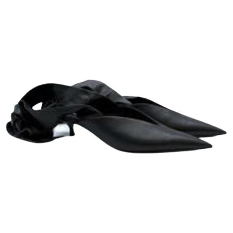 Dance Knife Black Leather Heeled Mules For Sale at 1stDibs