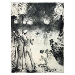 "Dance of Salome," Rare, Atmospheric Print by Herrmann, Important Innovator