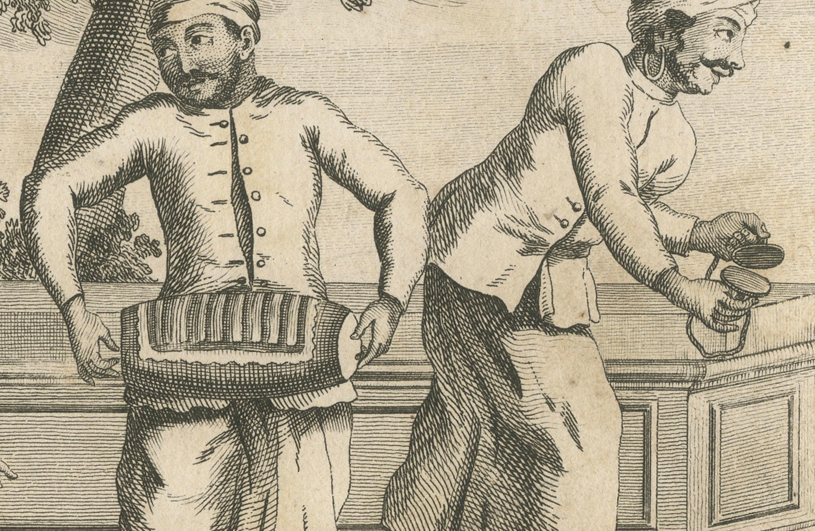 Der Tanz der Bayadères - Sonnerat-Stich mit indischen Tempeltänzerinnen 1806 im Zustand „Gut“ im Angebot in Langweer, NL