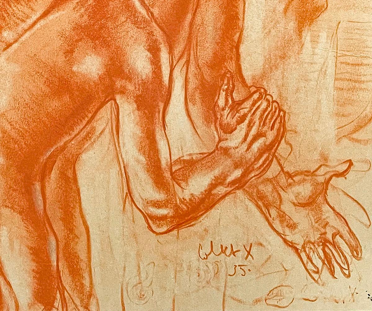 „Dance of the Three Nudes“, Art-Déco-Armbanduhrzeichnung mit männlichen Figuren, 1935 im Zustand „Hervorragend“ im Angebot in Philadelphia, PA