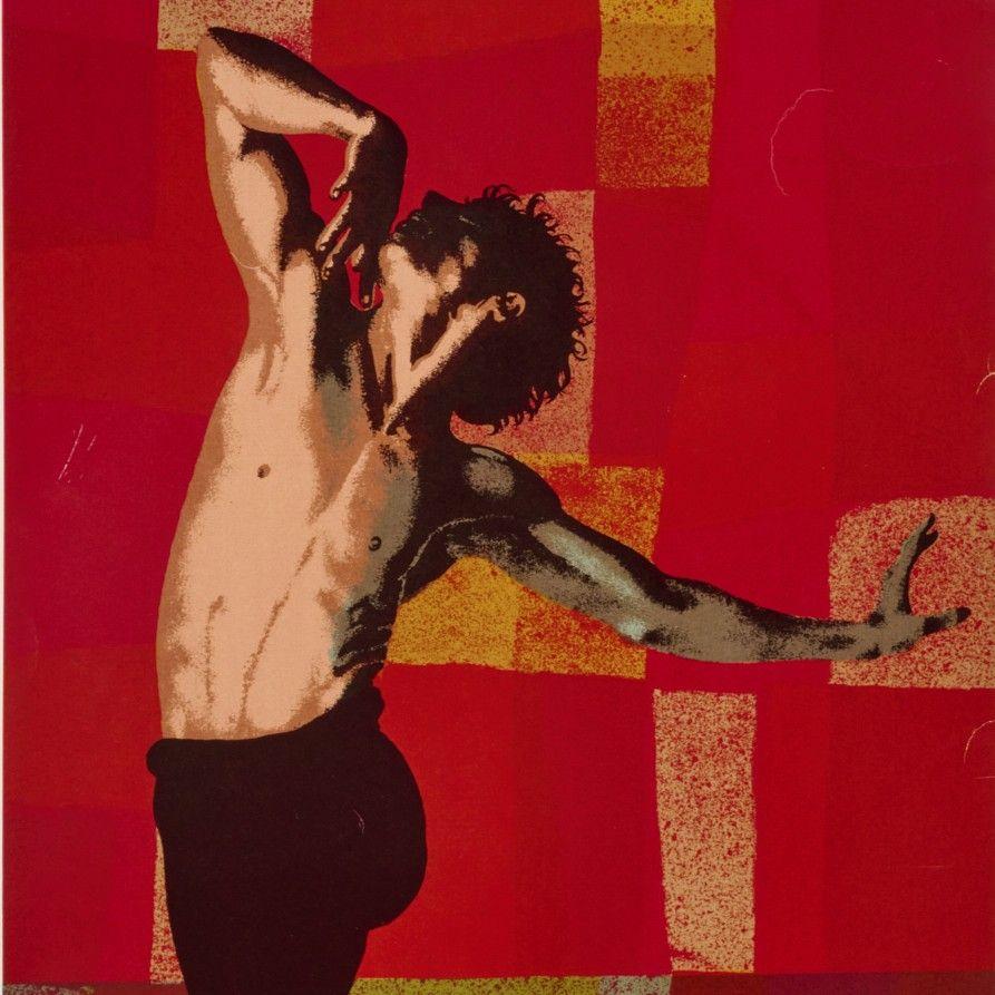 Modern “Dancer” – Artist’s Proof Serigraph by Bertha Vincent Walls, American, 1917–2010 For Sale
