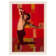 "Dancer" - Serigrafia a prova d'artista di Bertha Vincent Walls, americana, 1917-2010