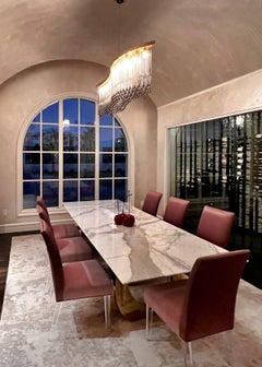 Dancer Ceiling Lamp, Grey Murano Glass and Cut Crystal Elements by Multiforme