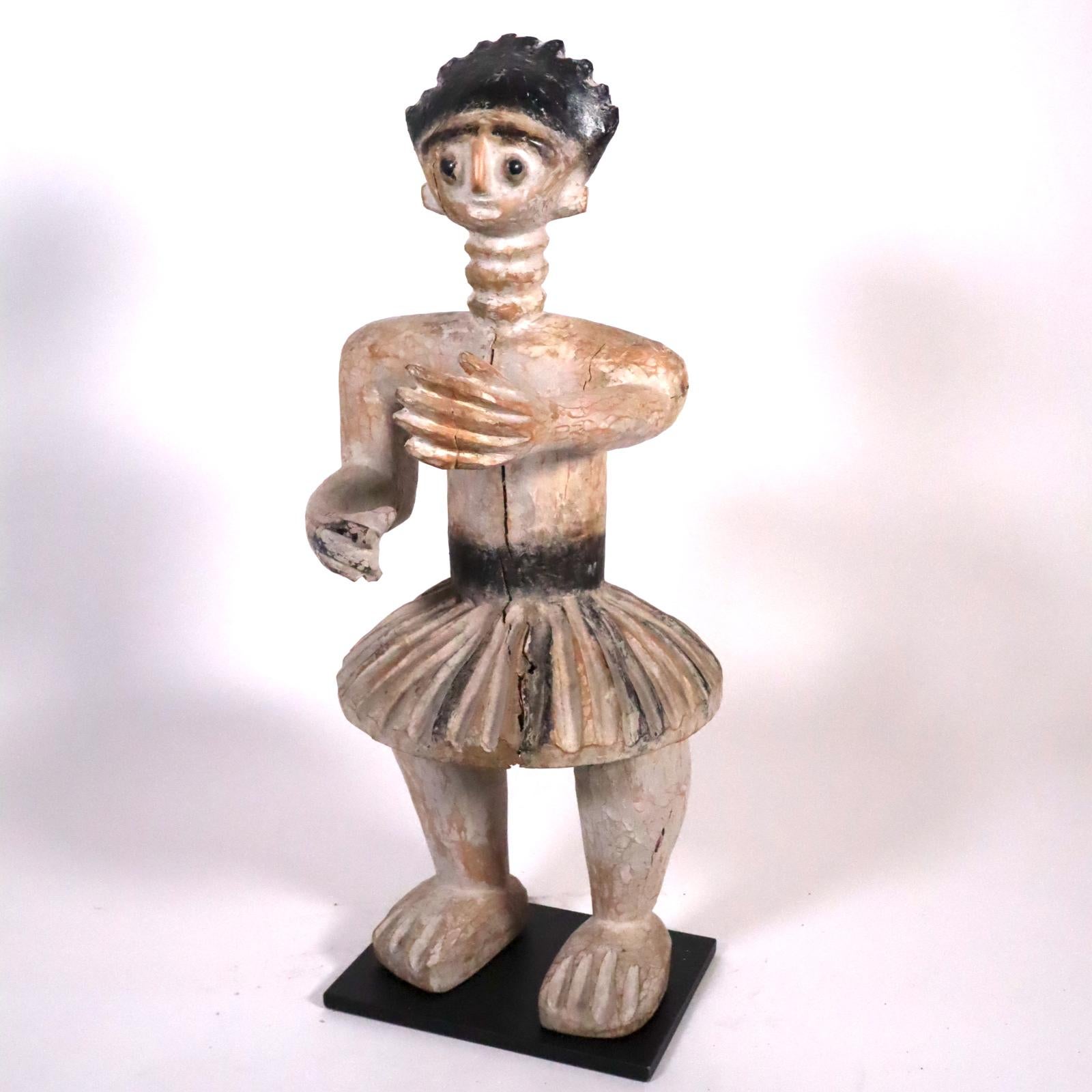 Wood Dancer from a Drum Ensemble Akan Fante Ghana West African Art For Sale