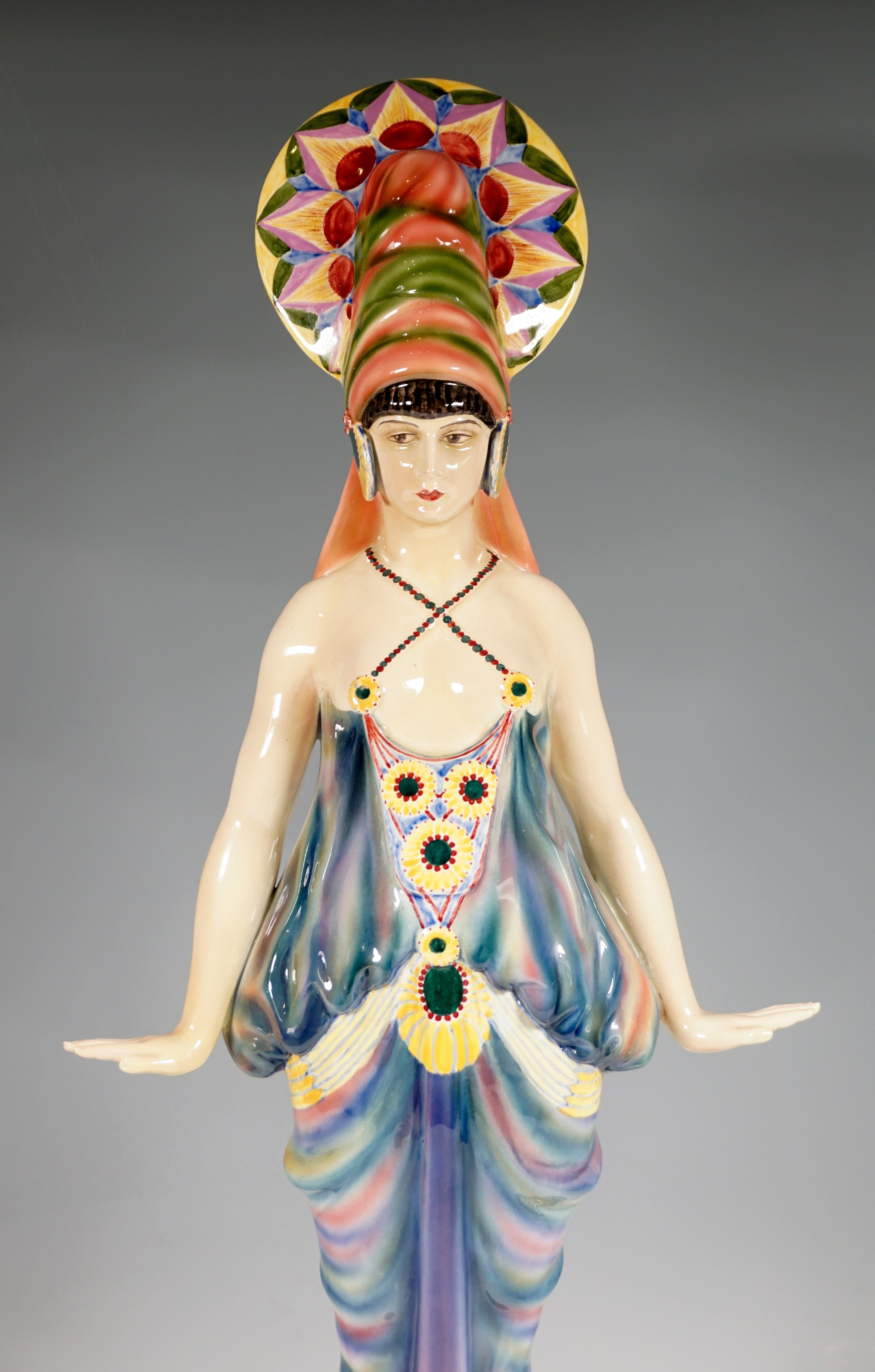 Dancer in Exotic Costume by Josef Kostial, Goldscheider Vienna, ca 1926 3