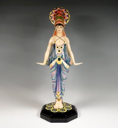 Dancer in Exotic Costume by Josef Kostial, Goldscheider Vienna, ca 1926