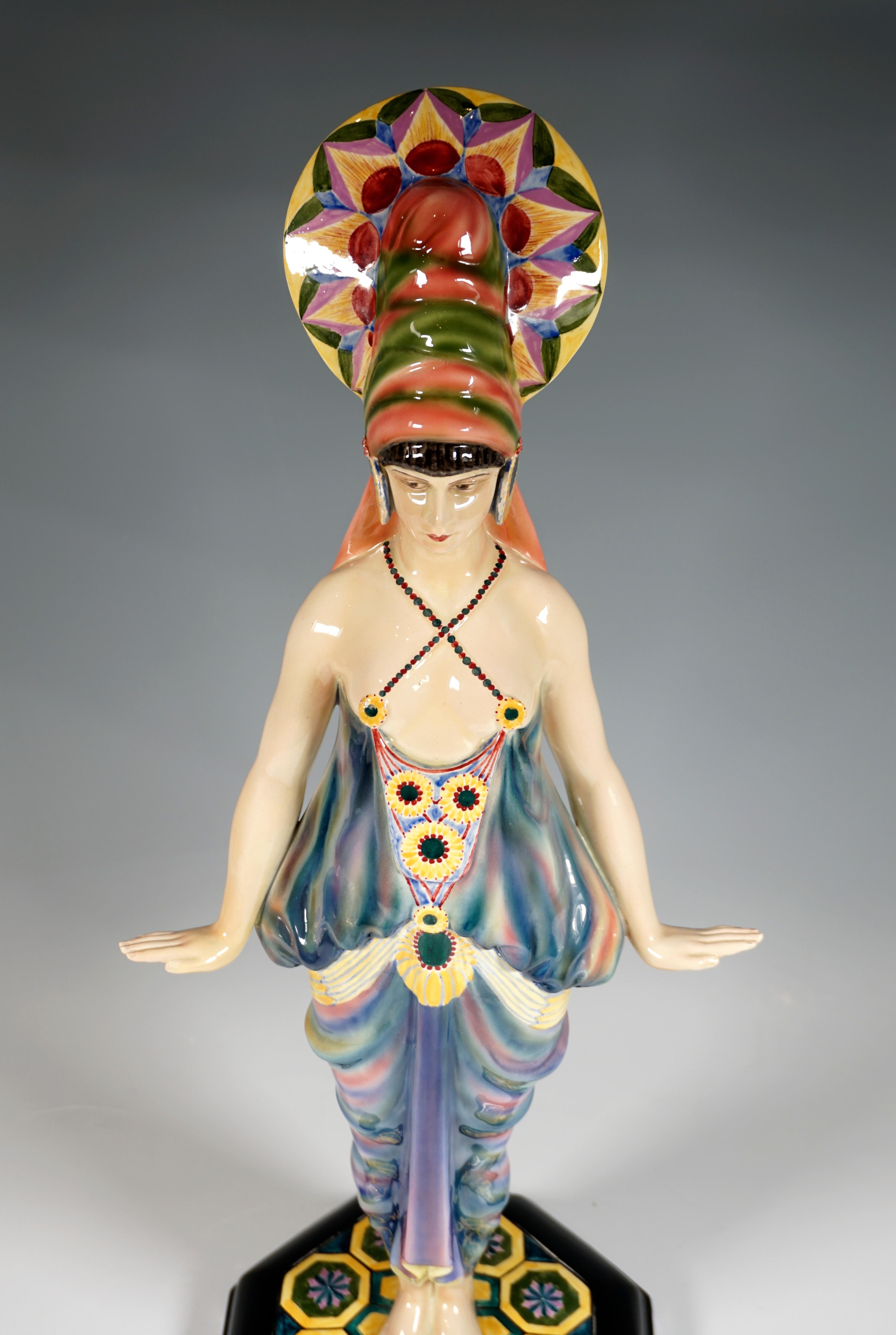 Dancer in Exotic Costume by Josef Kostial, Goldscheider Vienna, ca 1926 2