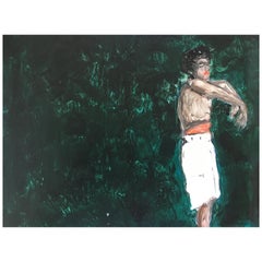 Dancer in Green, Painting on Board