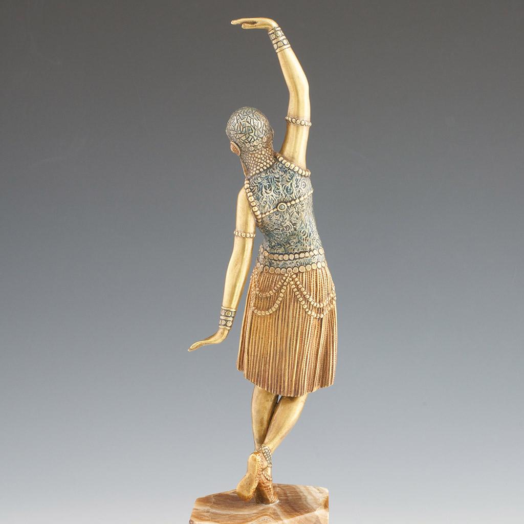 'Dancer of Lebanon' Art Deco Patinated Bronze Sculpture by Demetre Chiparus 5
