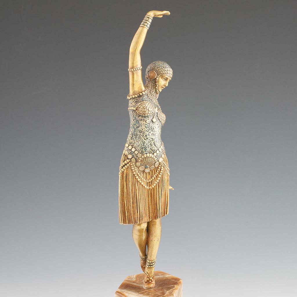 'Dancer of Lebanon' Art Deco Patinated Bronze Sculpture by Demetre Chiparus 7