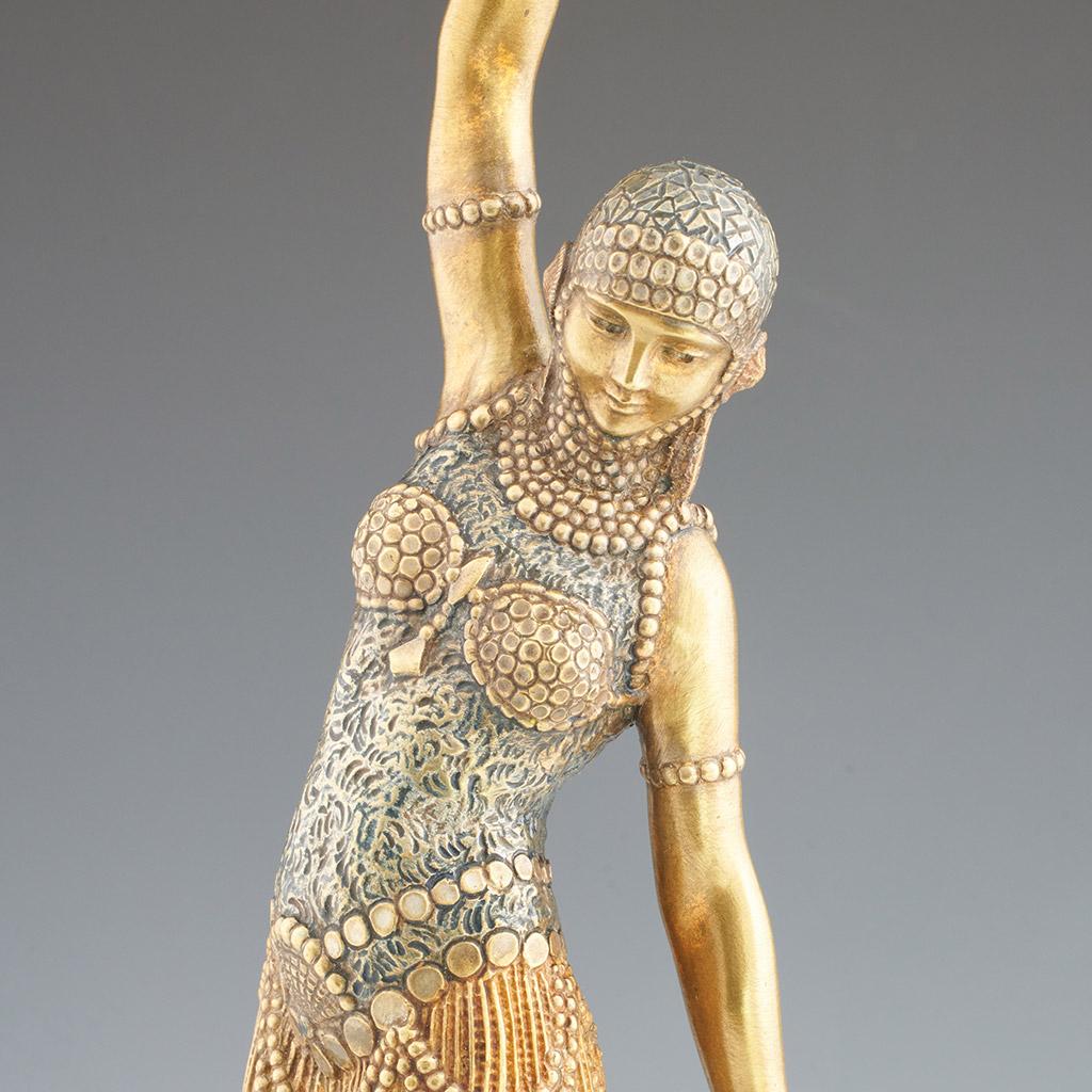 'Dancer of Lebanon' Art Deco Patinated Bronze Sculpture by Demetre Chiparus 8