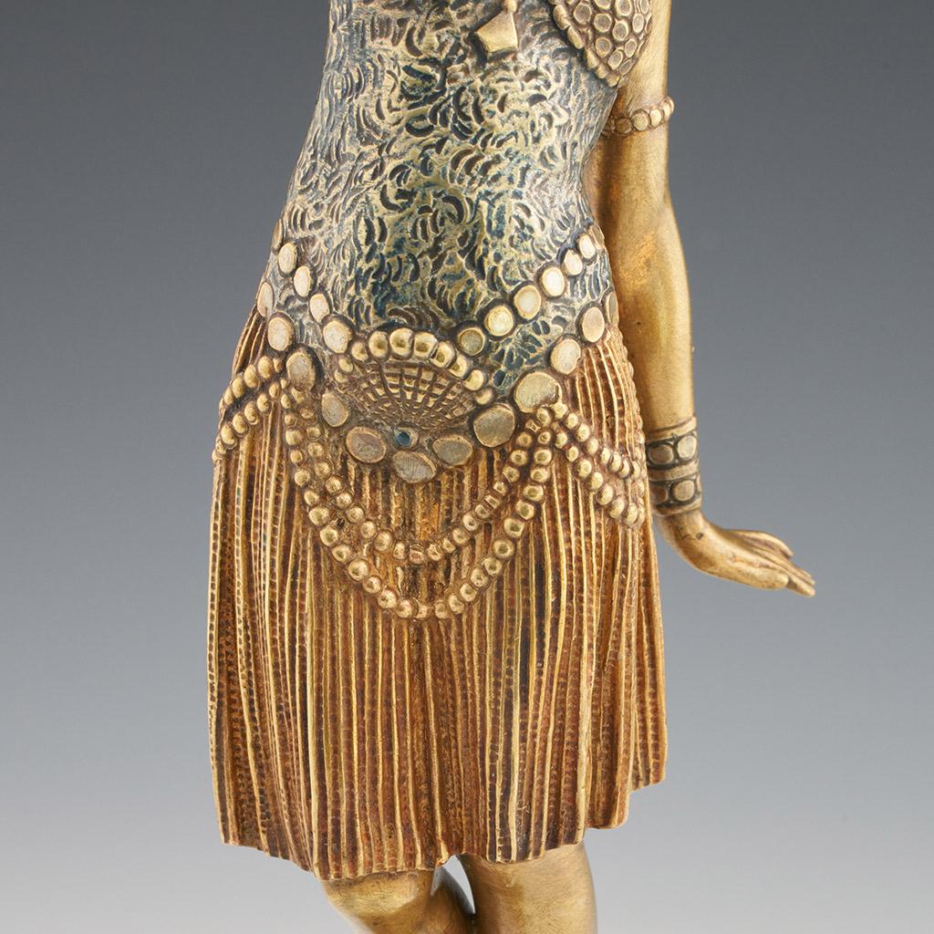 'Dancer of Lebanon' Art Deco Patinated Bronze Sculpture by Demetre Chiparus 11