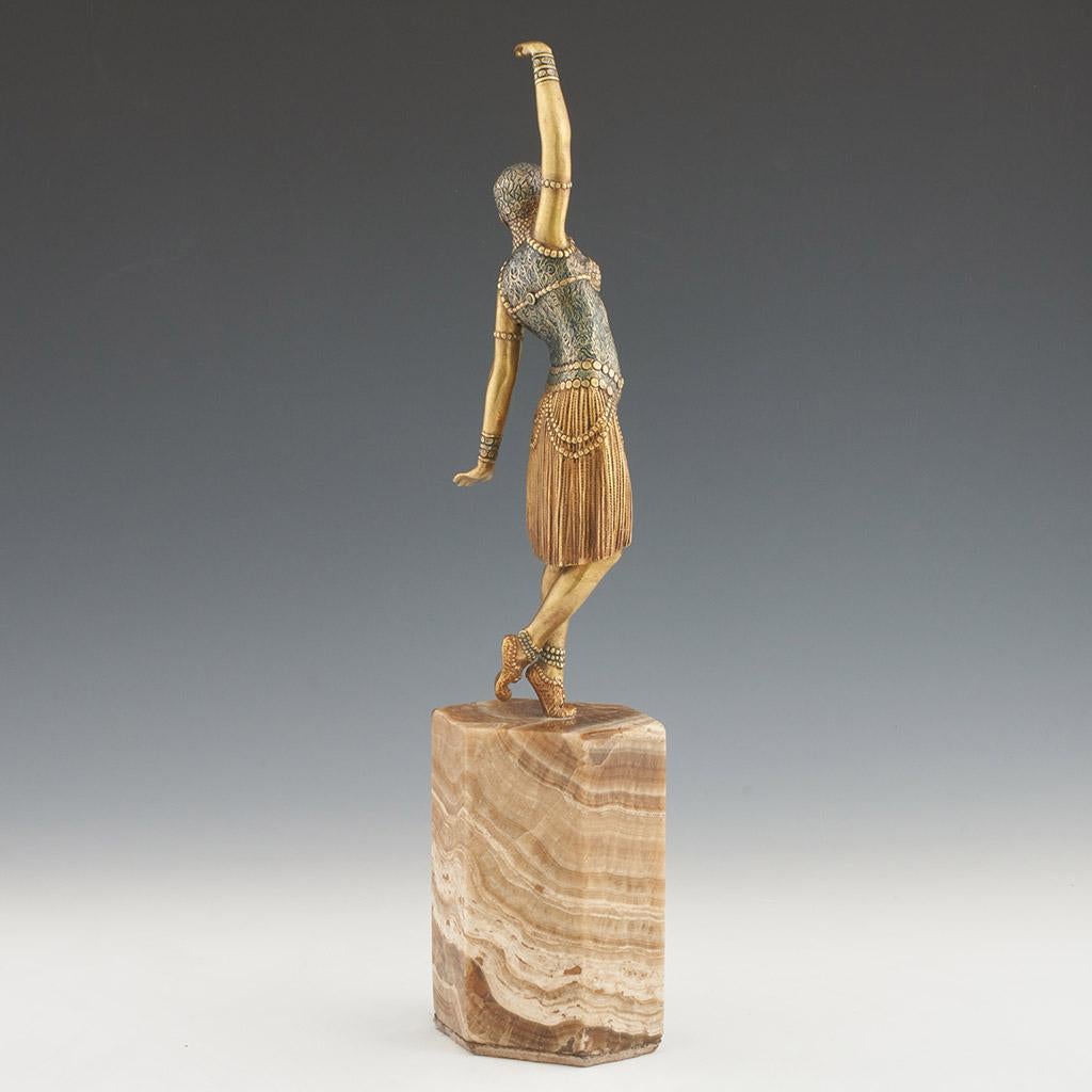 'Dancer of Lebanon' Art Deco Patinated Bronze Sculpture by Demetre Chiparus 1