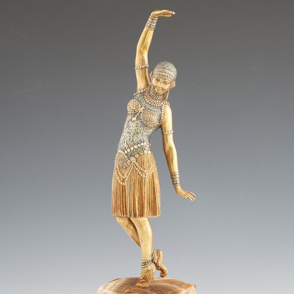 'Dancer of Lebanon' Art Deco Patinated Bronze Sculpture by Demetre Chiparus 3