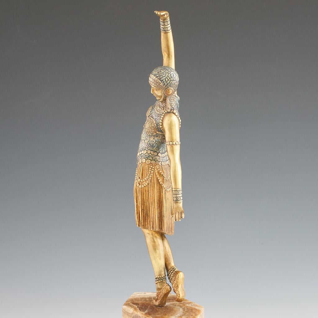 'Dancer of Lebanon' Art Deco Patinated Bronze Sculpture by Demetre Chiparus 4