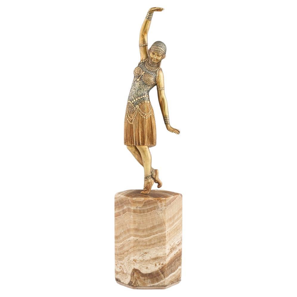 'Dancer of Lebanon' Art Deco Patinated Bronze Sculpture by Demetre Chiparus