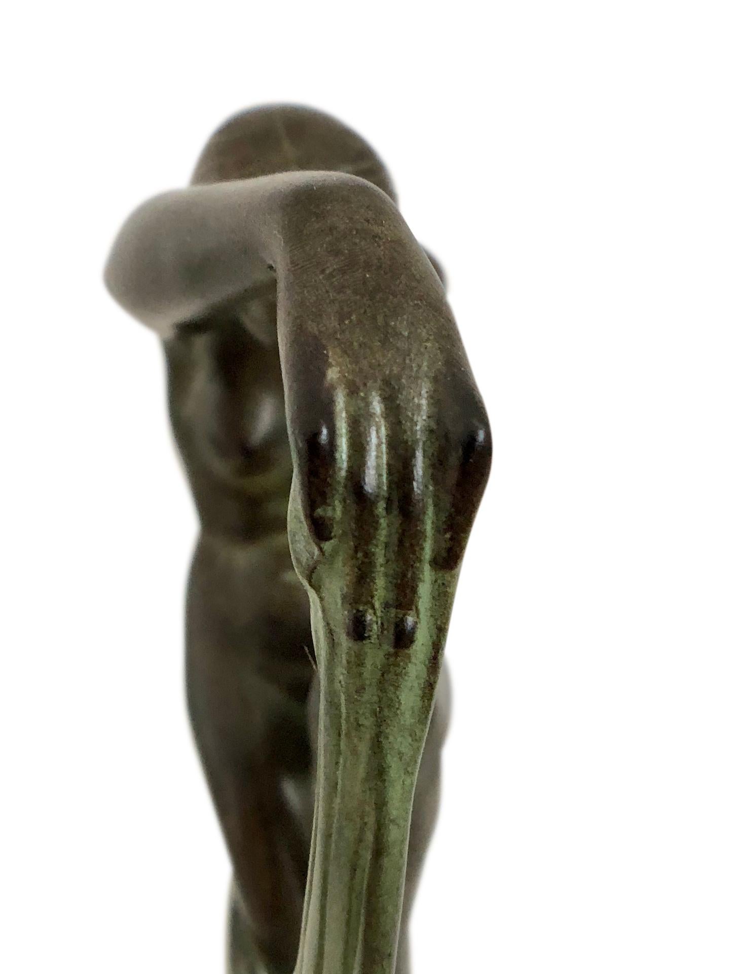 Dancer-Skulptur aus Zinn, Folie von Denis, Original Max Le Verrier (21. Jahrhundert und zeitgenössisch)
